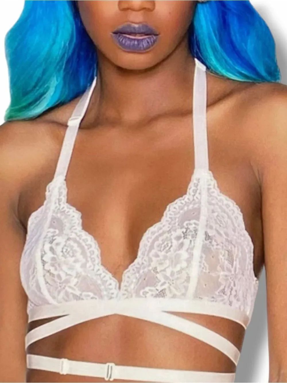 Blush Lace Bralette Strappy Waist Wrap Cage Harness Killstar NWT